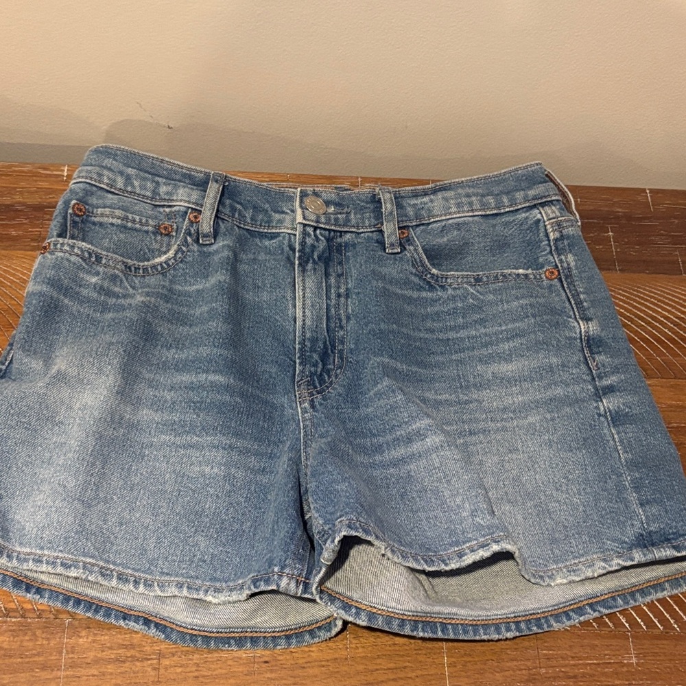 American Eagle Outfitters Light Blue Distressed Denim Shorts